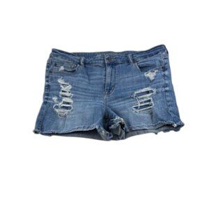 American Eagle Shorts High Rise Shortie Distressed Women's Size 14